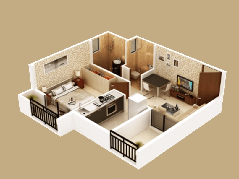 Cozy 1 BHK flat in Karjat with modular kitchen and nearby connectivity
